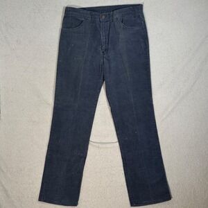 Vintage 80's Levi's Silver Tab Corduroy Pants Mens Size 34x30 Dark Blue Straight
